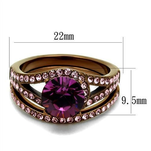 Stainless Steel Ring with Crystal