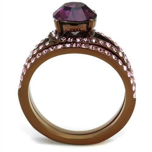 Stainless Steel Ring with Crystal