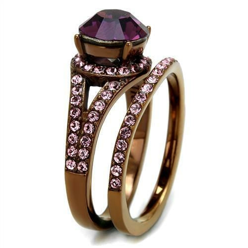 Stainless Steel Ring with Crystal