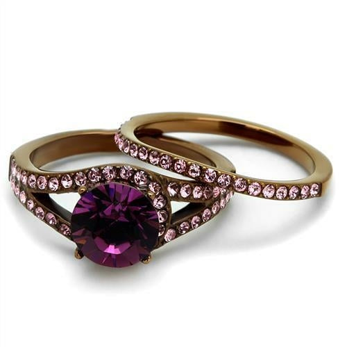 Stainless Steel Ring with Crystal
