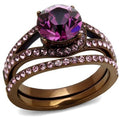 Stainless Steel Ring with Crystal