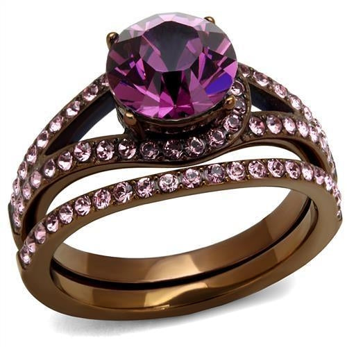 Stainless Steel Ring with Crystal